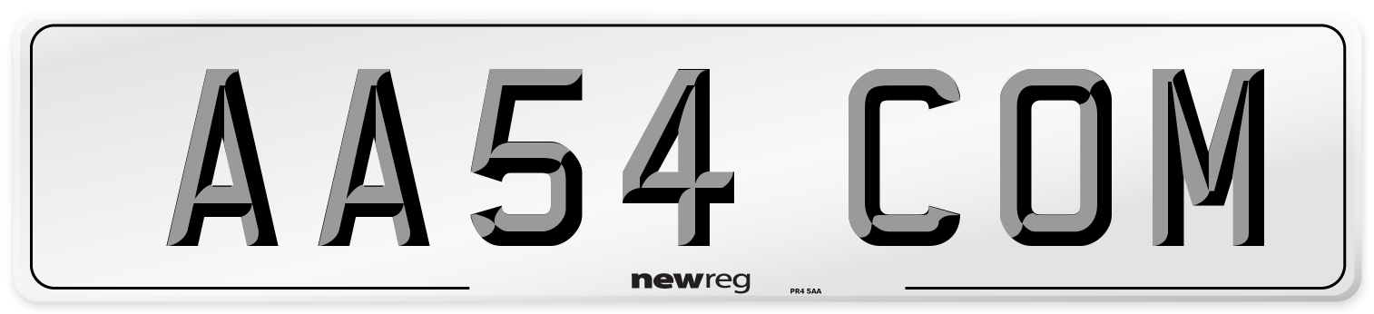 AA54 COM Number Plate from New Reg